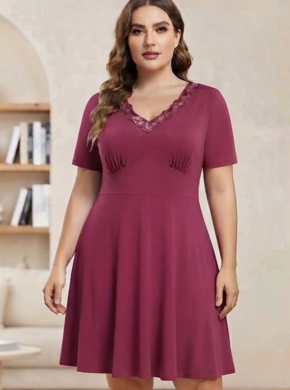 Nwot Bloomchic Lace Trim Mini Dress 18